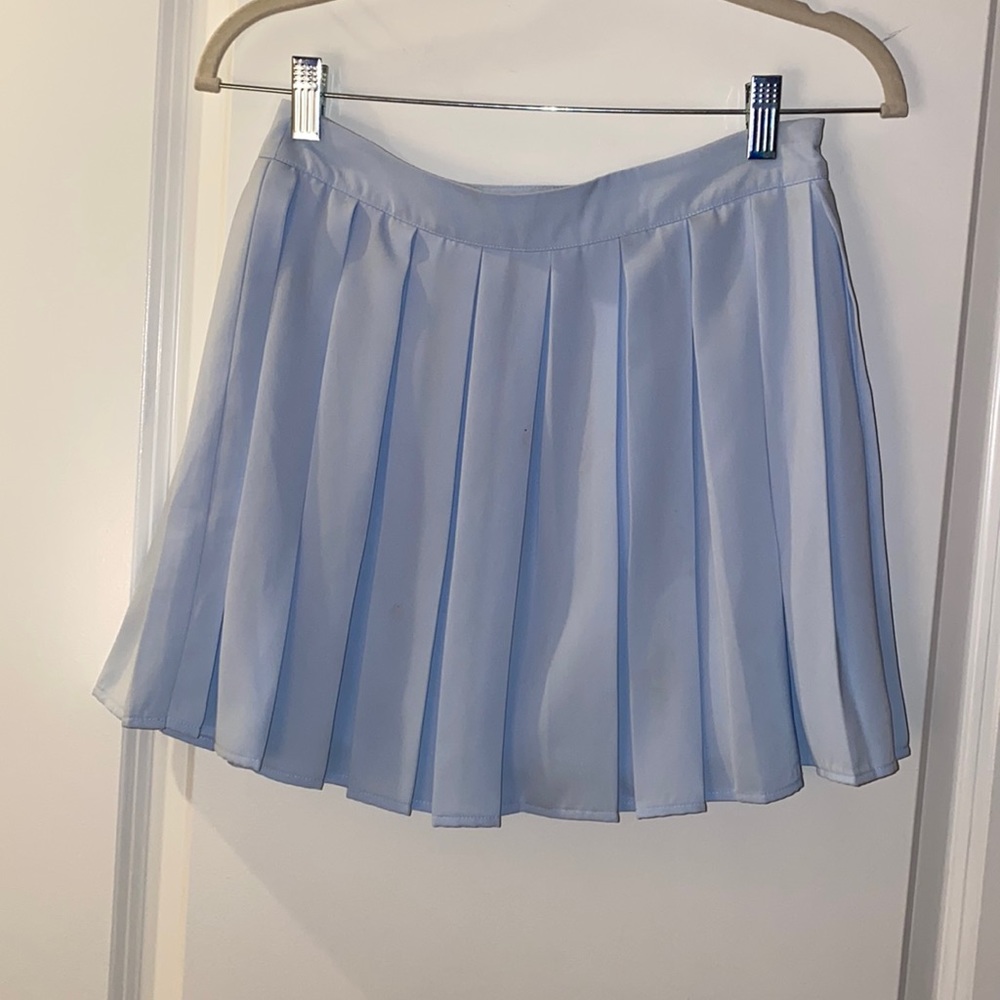 Baby Blue Pleated Skirt - Picture 1 of 6
